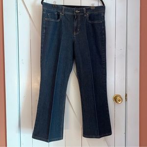 Women's Size 14 Dark Wash Flare Denim Blue Jeans